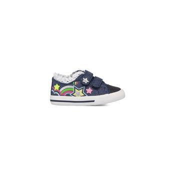 Sneakers primi passi blu da bambina con dettagli in pizzo Chicco Carina, Brand, SKU k213000098, Immagine 0